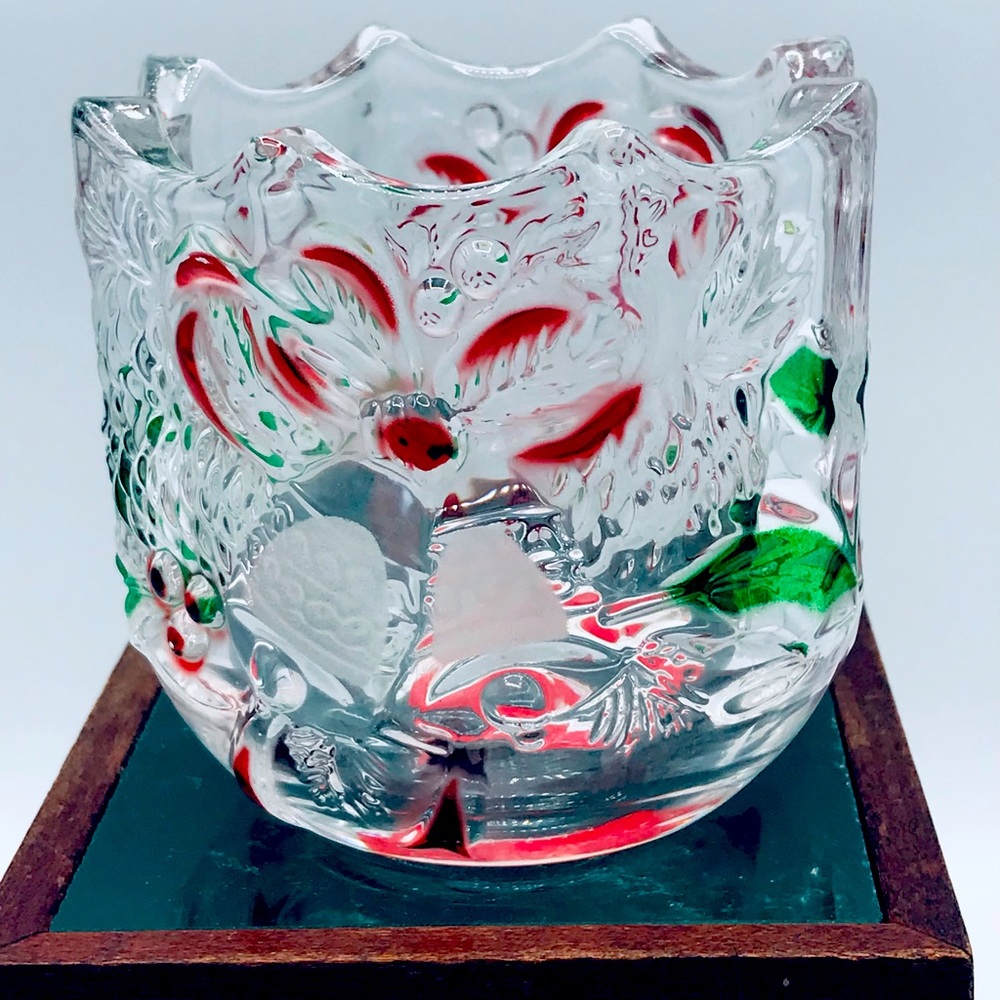 Vintage NIB Celebration by Mikasa crystal votive candle holder holiday bells.